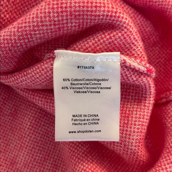 Dolan Pink Burgundy Stripe Houndstooth Cotton Blend Crewneck Sweater Size 2X - Picture 7 of 7